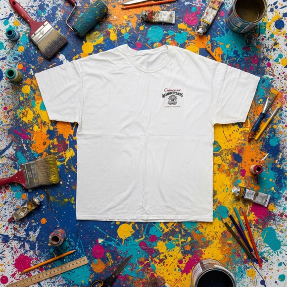 Gildan Christian Motorcyclists Graphic Tee White Regular - Picture 2 of 5